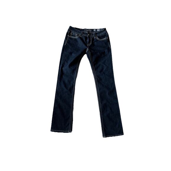 Miss Me Jeans JE5685T2L Straight Flap Over Pockets Rhinestones Womens Sz 28 - Picture 3 of 8